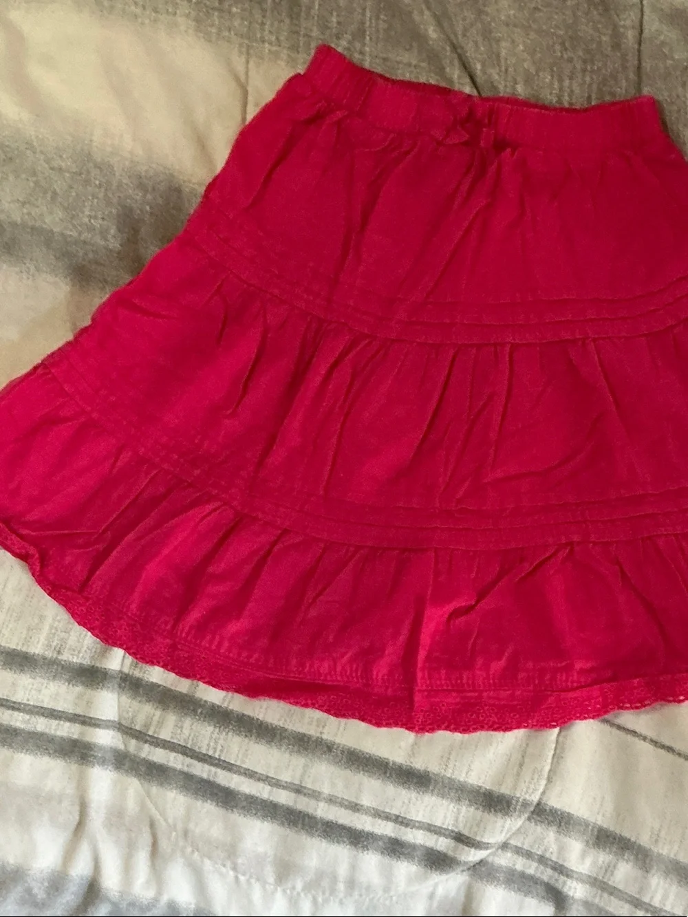 Girls’ Tiered Hot Pink Skirt